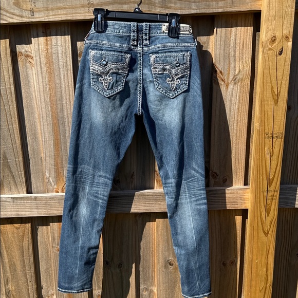 Rock revival Betty easy skinny size 29/30 open back pockets Blue Jeans # 04 - Picture 6 of 10
